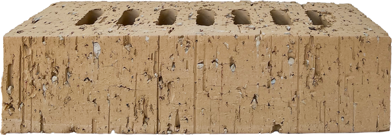 Lehmstein Schrägdraufsicht - Front Schlierstreifen und sichbaren kleinen Steinteilen